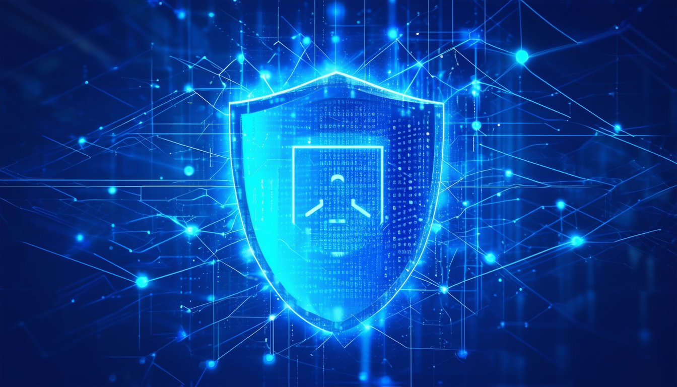 A digital shield protecting a business network, sy