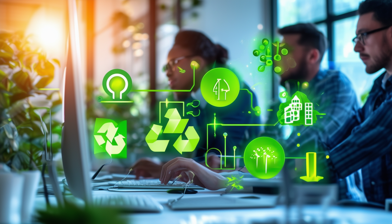 A vibrant image of a professional team working on 