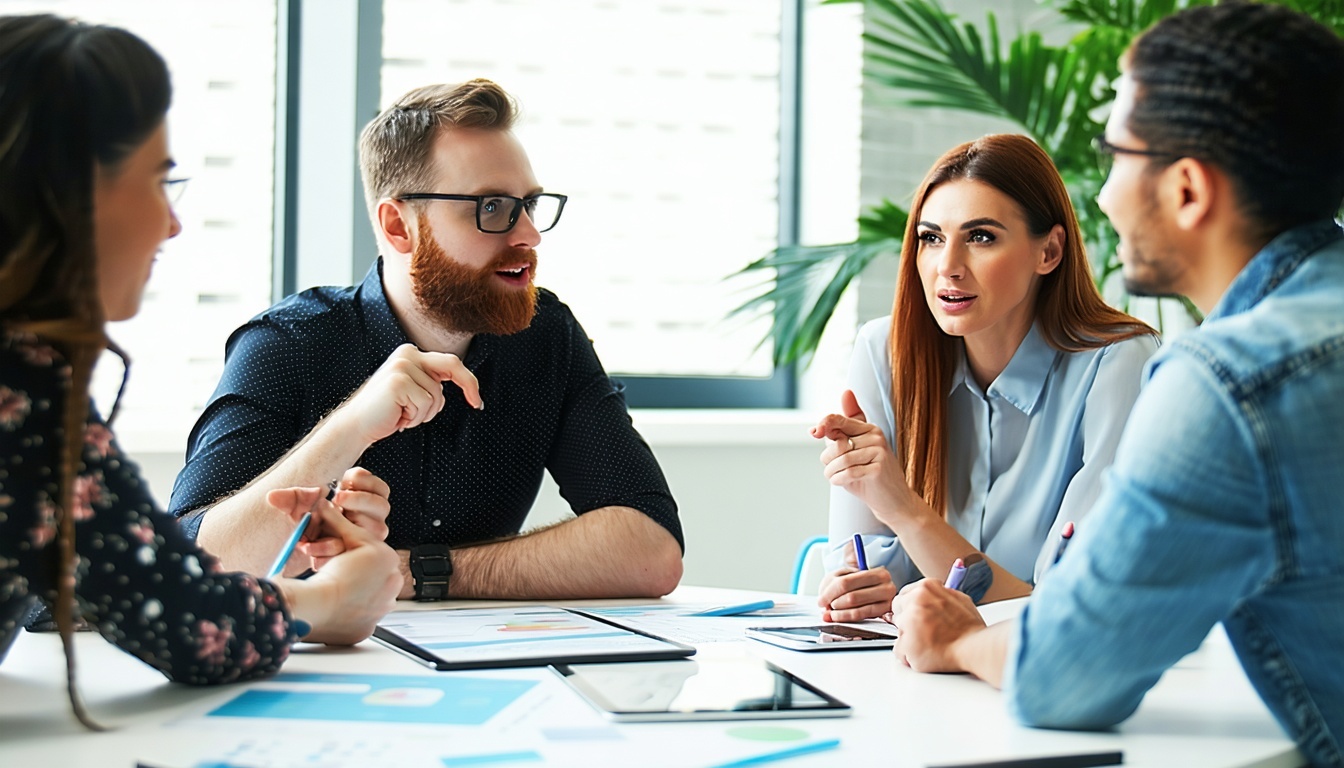 An SMB team collaborating with an IT consultant to