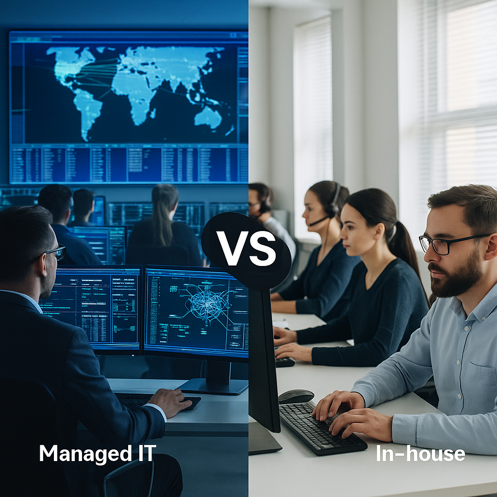 Side-by-side comparison visual showing a modern ma